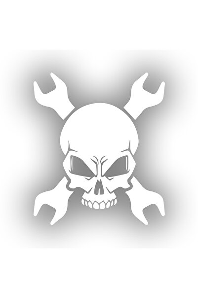 Reysa Tasarım ملصق هيكل عظمي لصانع الأجهزة مقاس 17 × 17 سم باللون الأبيض