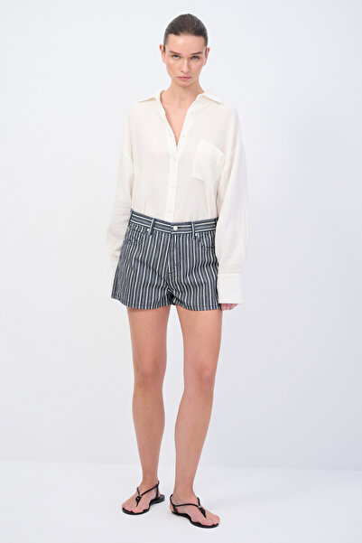 Love My Body Moda Tutkusu Çizgili Denim Şort