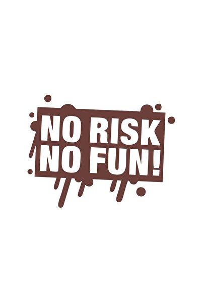 Reysa Tasarım ملصق سيارة بدون مخاطرة ولا متعة مقاس 17 × 17 سم بني