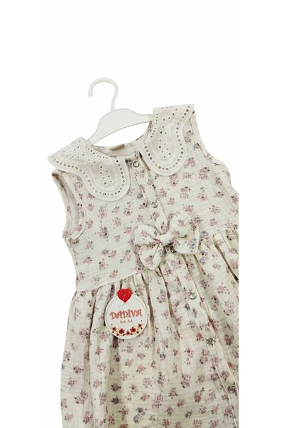 Dadiva Girl's Bow Detailed Muslin Dress