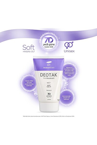 Deotak Soft Hassas Ciltler Için Krem Deodorant 35 ml 78kj45hg2f3d