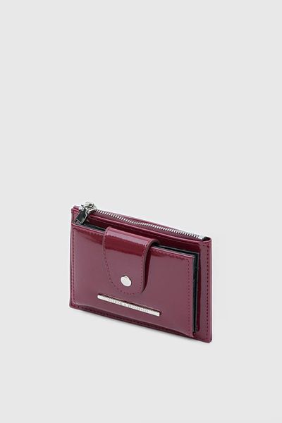 Honorius Women's Medium Size Patent Leather Wallet Handbag Card Holder Claret Red