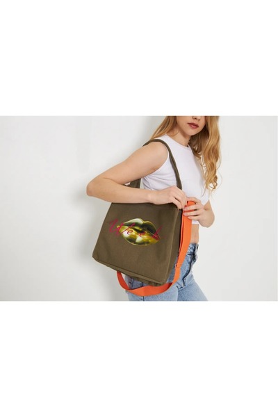 AYSE AGDAS Week Printed Canvas Bag