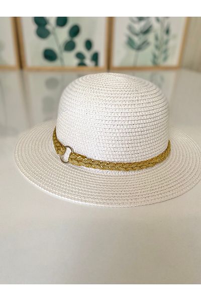 Petek Collection Straw Beach Children's Hat with Accessories (1-6 Years)