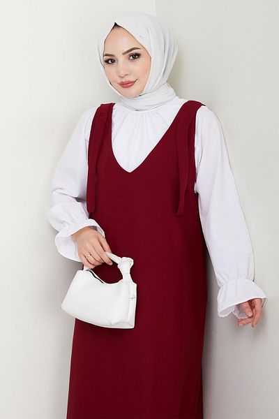 InStyle Rochie Double Crepe Gilet Burgundy