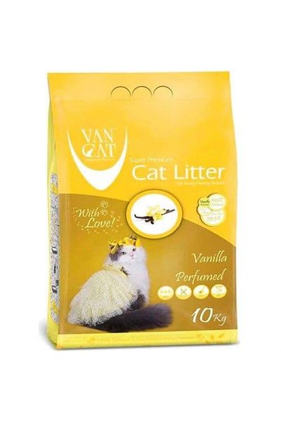 Vancat رمل قطط فان كات وايت بنتونيت متكتل بنكهة الفانيليا، وزن 10 كجم