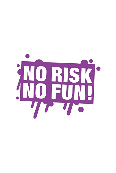 Reysa Tasarım ملصق سيارة بدون مخاطرة ولا متعة مقاس 17x17 سم باللون الأرجواني