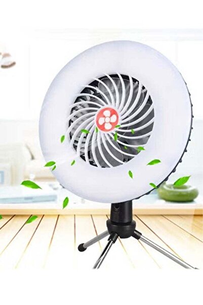 Generic LED Camping Lantern with Tent Fan , Rechargeable Camping Fan Light with Hanging Hook for Camping, Hi