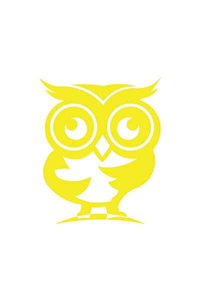 Reysa Tasarım ملصق بومة لطيف مقاس 17×17 سم أصفر