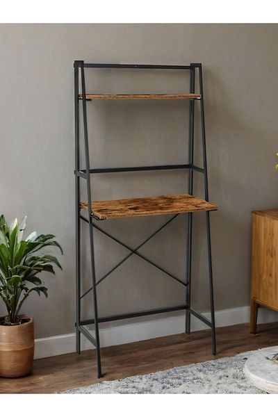 micasa High-Quality and Durable Melamine Folding Desk with Shelf