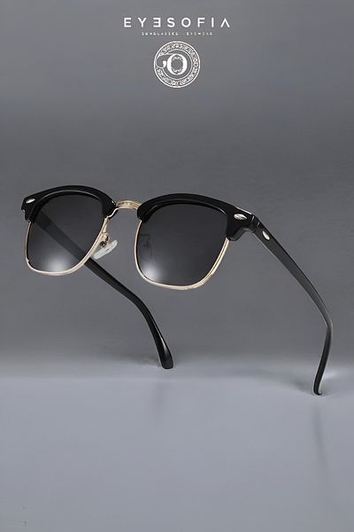 Eyesofia Sunglasses Unisex Uv400 Glass Ce Certificated Clupmaster Black