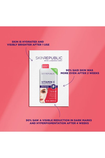 Skin Republic Skin Republic Vitamin C Brightening Sheet Mask. Proven to Brighten and Hydrate After One Use.