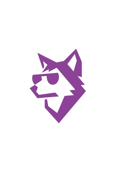 Reysa Tasarım ملصق الذئب مع النظارات مقاس 17 × 17 سم باللون الأرجواني