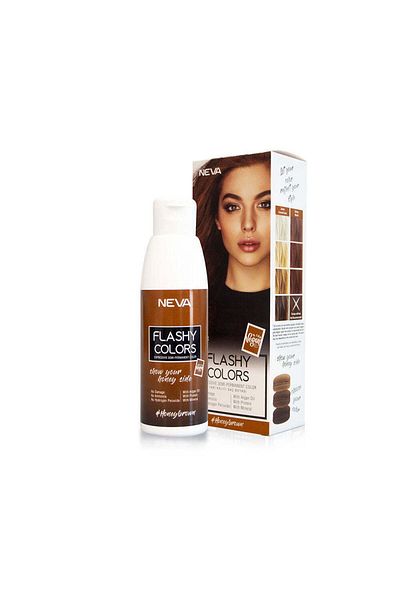 Neva Flashy Colors Honey Brown, Semi-permanent hair color, honey brown, 100% vegan, Neva, 100 ml