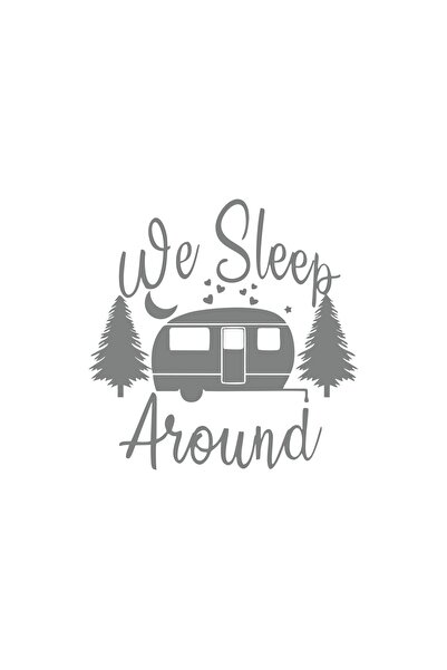 Reysa Tasarım We Sleep Around Sticker 17X17 cm Gray