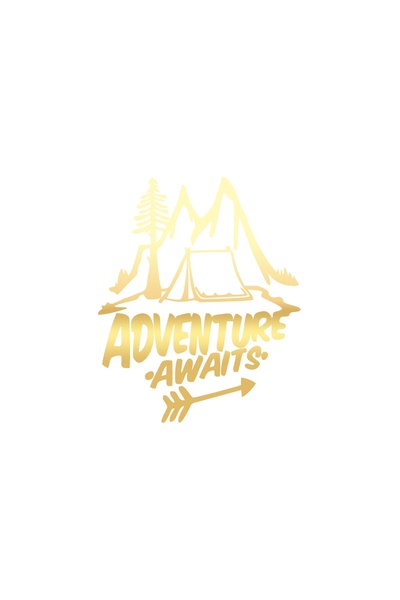 Reysa Tasarım Adventure Awaits Sticker 17X17 cm Gold