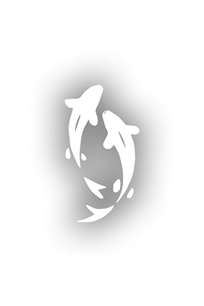 Reysa Tasarım ملصق دولفين 17x17 سم أبيض