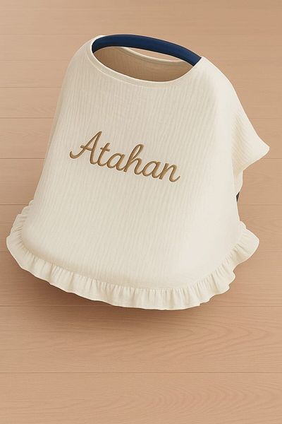 Tly Home Textiles Puset Cover & Breastfeeding Bib (Embroidered)