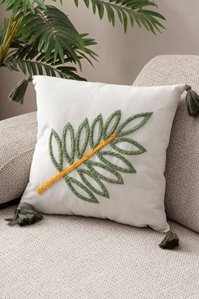 BUGİ HOME COLLECTİON Comfort Punch Pattern Throw Pillow Cover Square Decorative Bohemian Embroidered Sofa Pillowcase Poncho 45X45