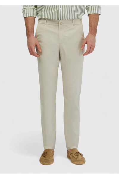 Ramsey Stone Straight Woven Jogging Fit Casual Cotton Blended Pants