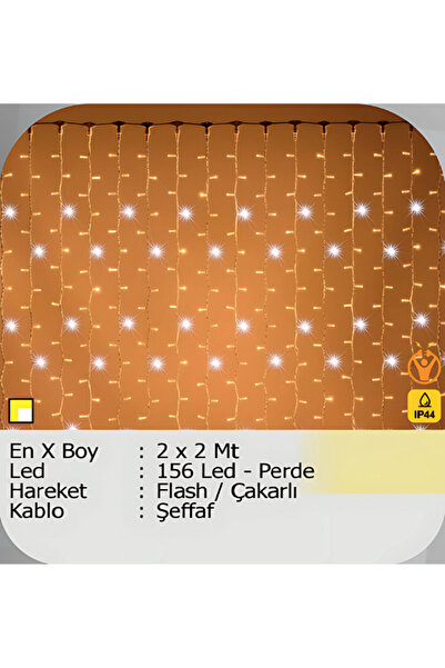 ELKHOUSE ElektrikHouse LED Peri Işığı 156 LED PERDE 2X2 METRE FLASH/ÇAKARLI
