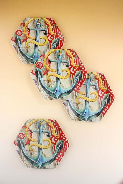 Bursa Porselen Dekor Retro Marin 4 Pieces Dessert / Cookie Plate