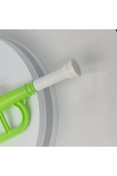 dalimag Trumpet toy, trumpet sound, green, 30 x 10 cm, Dalimag