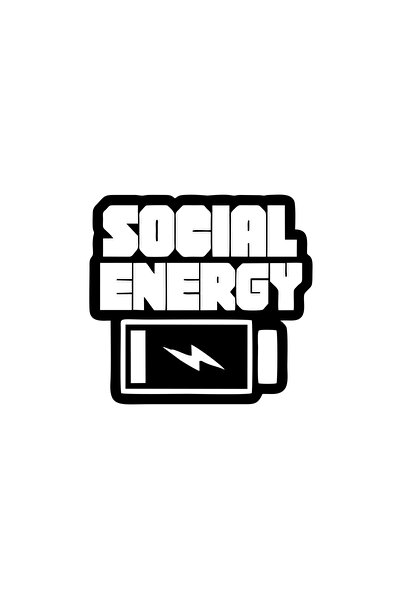 Reysa Tasarım ملصق الطاقة الاجتماعية مقاس 17x17 سم باللون الأسود