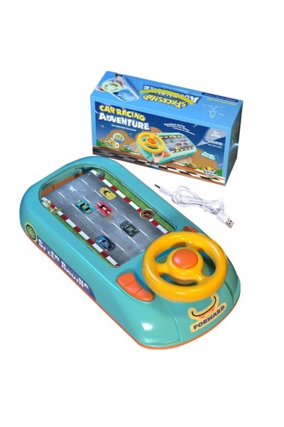 dalimag Masina Tip Simulator Cu Volan, Realistica, Curse de masini, Pilot, Pentru Copii, 22 x 34 cm