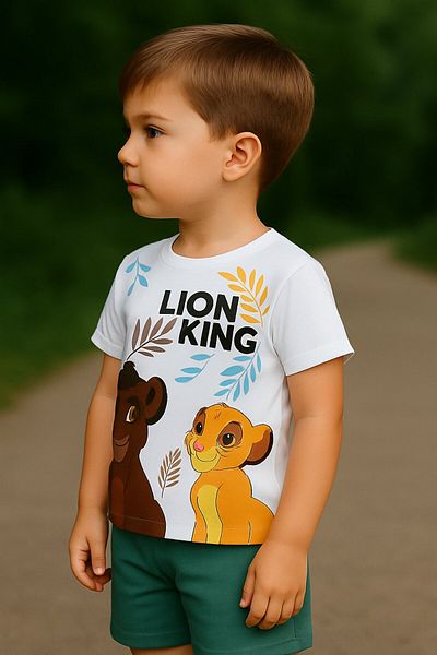 Yalçınoğlu Kids Boy's Character Printed Shorts Set - Cotton, Pocket, Elastic Waist - Summer Children's Set