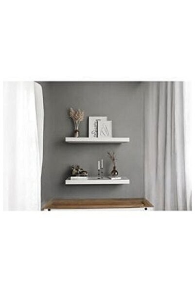 Elit ahşap 60x15 ucan duvar rafı gizli monte