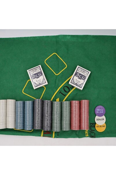 dalimag Professional Poker Set, 500 Chips, 2 Decks of Cards, 3 Buttons, Dealer, Small Blind, Big Blind, Covo