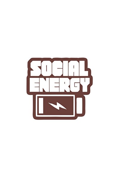 Reysa Tasarım ملصق الطاقة الاجتماعية مقاس 17x17 سم بني