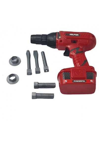 dalimag Set bormasina jucarie, model haios, accesorii, 17 x 19 cm, rosu