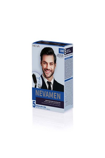 Neva Nevamen hair dye for men, ammonia-free, Intense Black, 1/00, Neva, 150 ml