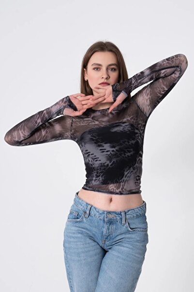 Dresscholic gri batik DAR KOL transparan body