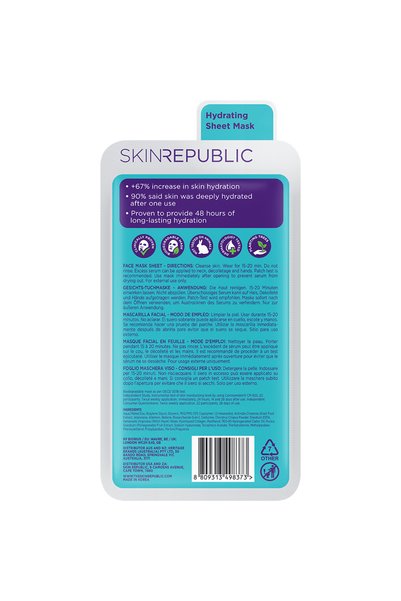 Skin Republic Skin Republic Hyaluronic Acid + Collagen Sheet Mask 25ml. Provide 48-Hours of Long-Lasting Hydration