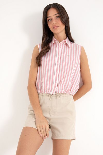 U.S. Polo Assn. Women's Pink Striped Short Sleeve Shirt 50306475-Vr041
