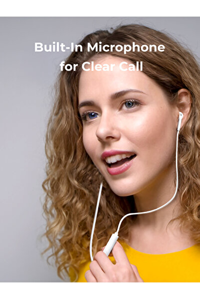 AUKEY Trail Play, wired earbuds, Control buttons, USB-C,iPhone and Android, EP-CC1 White