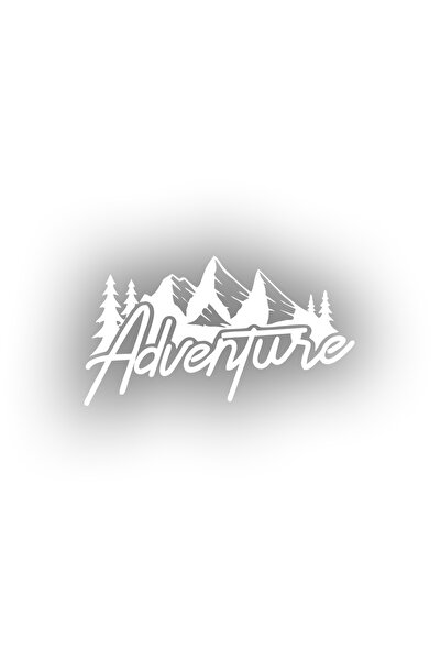 Reysa Tasarım ملصق جبل المغامرة مقاس 17 × 17 سم باللون الأبيض