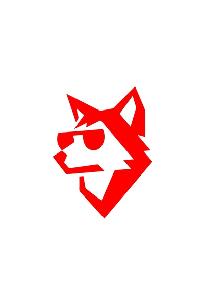 Reysa Tasarım ملصق ذئب مع نظارة مقاس 17 × 17 سم باللون الأحمر