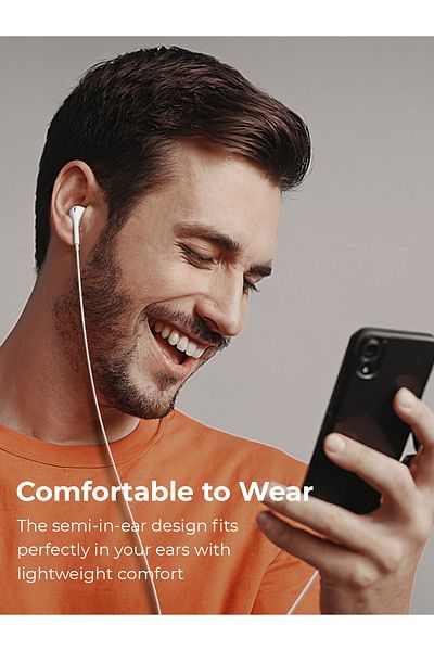 AUKEY سماعات أذن سلكية Trail Play، أزرار تحكم، USB-C، iPhone وAndroid، EP-CC1 أبيض