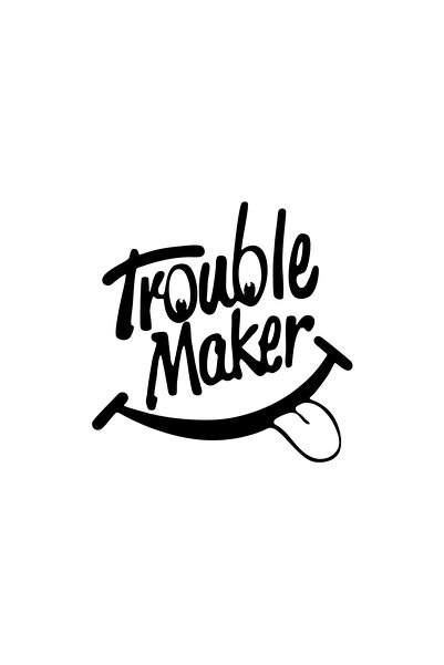 Reysa Tasarım ملصق Trouble Maker مقاس 17x17 سم باللون الأسود