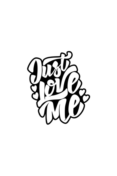 Reysa Tasarım ملصق Just Love Me مقاس 17x17 سم باللون الأسود