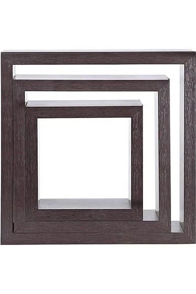 AFT Wooden Wall Decor Shelf Set Of 3 Chocolate Brown