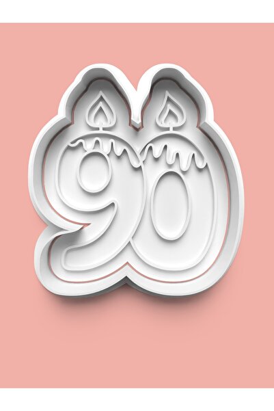 AKTASTORE Candle Figured Number 90 Cookie Mold and Sugar Dough Mold - Number 90