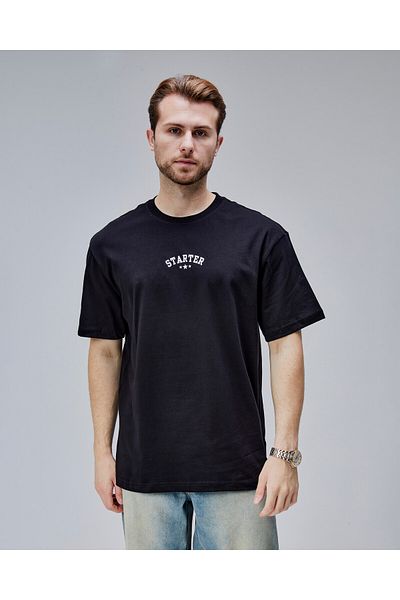 Starter Dymond Black Crew Neck Printed Oversize Men's Tshirt