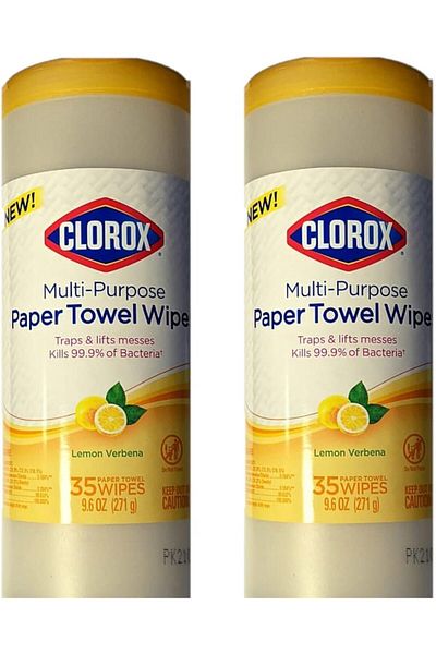 Clorox Multi-Purpose Paper Towel Wipes - Lemon Verbena, 35 CT (2 Pack)