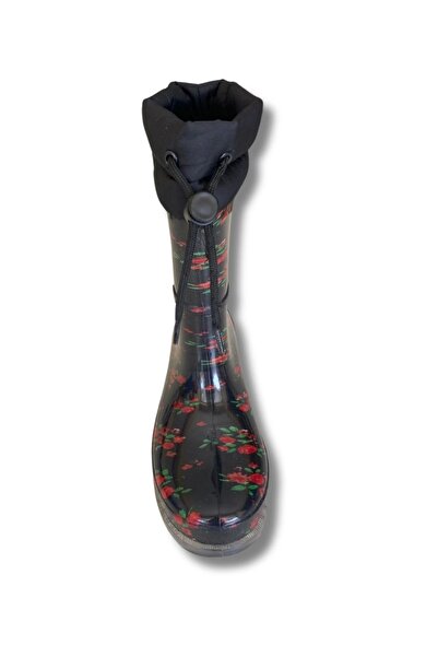 belixspor Plush Women's Rain Boots with Heel 36-40 Red Floral