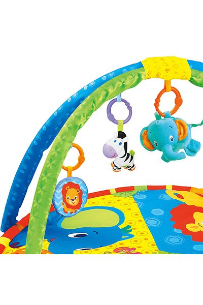 Factory Price - Wild Life Printed Activity Play Gym With Neck Pillow And Removable Toys - Green